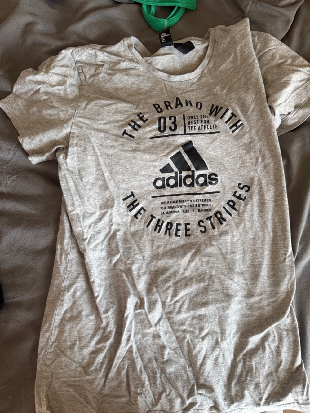 adidas Light Gray Crewneck Tee with Black Logo